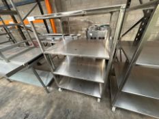 Stainless Steel Wheeled Shelving Unit - No Reserve