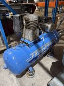 EURE 150 litre Industrial Air Receiver Tank, Paired with a JTS Belt Driven Compressor Unit,