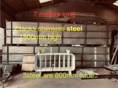 Group Of Stainless Steel Tanks, 10% Buyer's Premium 5 In Total, 7m Long, Brand New & Unused