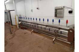 Confab 6m  33 Cone poultry de boning line Safety Cages  Variable speed  Safety line cut off syst