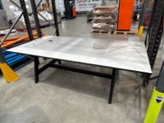 White Wooden Table With Black Wooden Legs - No Reserve