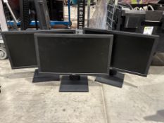 Black Dell Desktop Monitors x3 - No Reserve