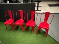 Red Metal Chair x4