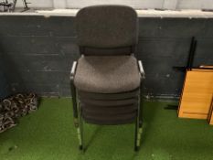 Grey Fabric Top Chair With Metal Legs x6