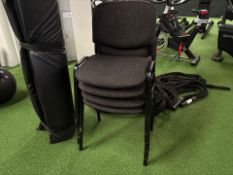 Black Fabric Chair With Metal Legs x4