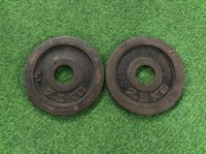 Pair Of 2.5kg Metal Weight Plates