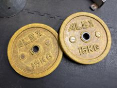 15kg Olympic Bore Plates x2, No Reserve