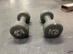 Pair of 6kg Rubber Dumbbells, No Reserve