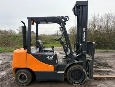 Doosan 3.3 Tonne Diesel Forklift, 5581 Hours, 6m Lift, Triple Mast, Side Shift