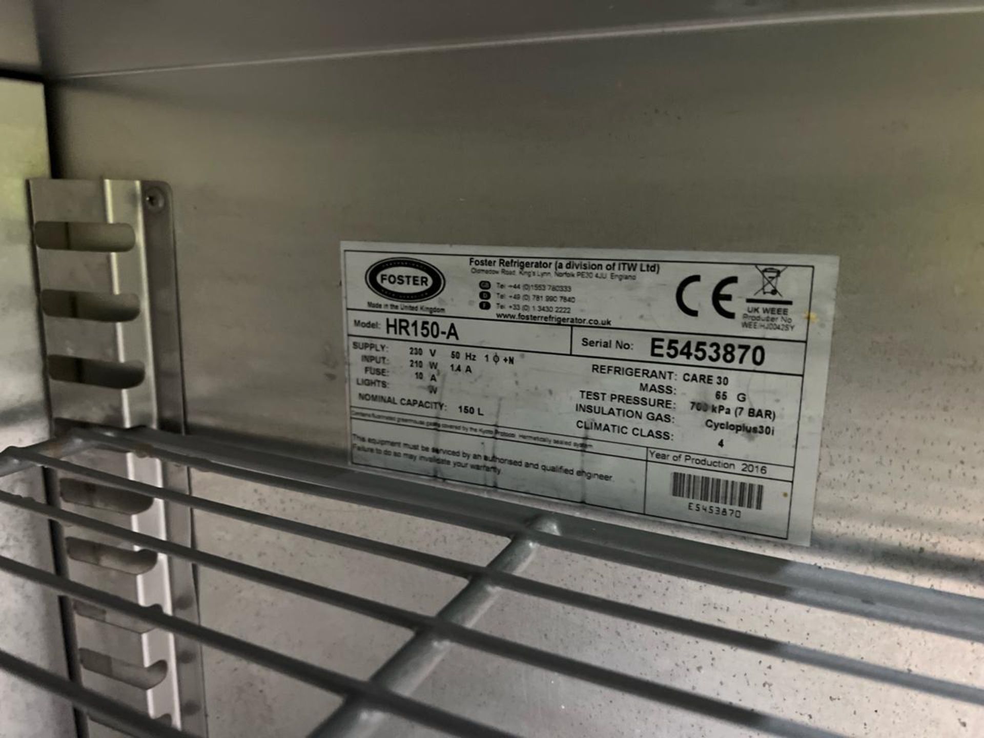 Foster HR150-A Undercounter Refrigerator, Direct from Greggs @ Asda - Image 6 of 10