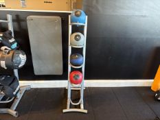 Medicine Ball Rack with Various weighted Balls