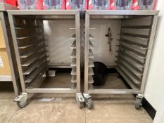 2 x Stainless Steel Tray Trollies