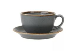 Set of 4 x Porcelite Seasons Storm Grey Teacup 8oz, 39 Sets Available in Total, No Reserve