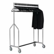 Heavy Duty Z Garment Rail with 20 Wooden Hangers, No Reserve