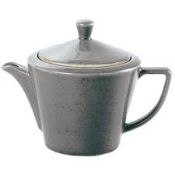 Set of 2 x Porcelite Seasons Storm Grey Teapots 18oz, 11 Available in Total