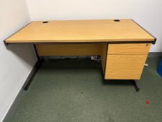 Straight Desk & 2 Adjustable Office Chairs