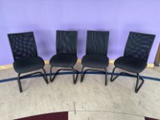Black Fabric & Mesh Chairs x4
