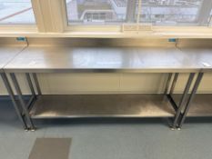 Stainless Steel Preperation Table With Upstand