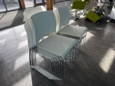 14 x White Canteen Chairs