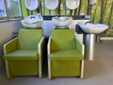 REM Salon Wash Bowl Stations & Chairs