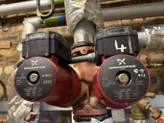 Grundfos UPC 40-120 Twin Head Circulator Pump, 3x415V, DN40, PN6, 0.27kW Each, Made in Germany