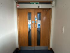 Automatic Double Fire Door Glass panels Approximate Dimensions Of Each Door: Height - 203cm