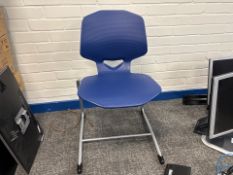 Blue Plastic Office Chair x4