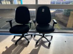 Pair Of Black Adjustable Office Chairs