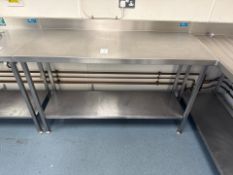 Stainless Steel Preperation Table With Upstand