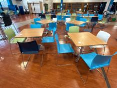 4 x Square Canteen Tables & 16 x Chairs