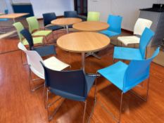 3 x Circular Canteen Tables & 12 x Chairs