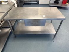 Stainless Steel Preperation Table With Drawer