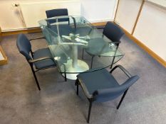 Glass Extendable Table & 4 Chairs