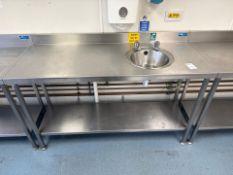 Stainless Steel Preperation Table With Washbasin
