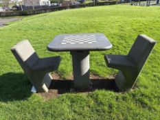 Concrete Chess Table And Chairs