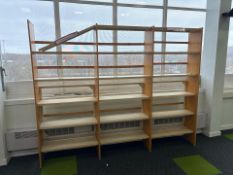 Metal Shelving Unit With Wooden Frame