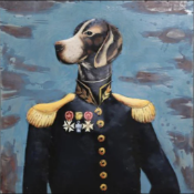 3D Metal The Colonel Paw-Trait Painting