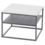 Aluminium & Iron Side Table with Shelf