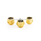 Set of 3 Gold Plated Ceramic Mini Baby Face Pots