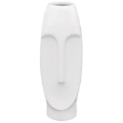 Large White Easter Island Face Vase