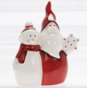 Small Santa & Snowman Red And White