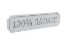 100% Badass Sign/Plaque