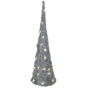 Chic Grey LED Christmas Tree Cone Decoration