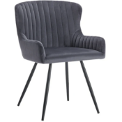 Medway Velvet Grey & Black Dining Chair