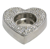 Nickel & Glitz Heart Tealight Holder
