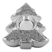 Silver Sparkle Christmas Tree Tealight Holder