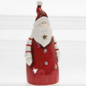 Small Santa Red Tealight Holder x9
