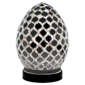 Mini Mosaic Mirrored Silver Glass Egg Lamp
