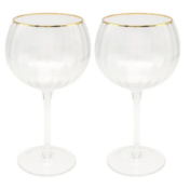 Gold Deco Gin Glass (Set of 2)