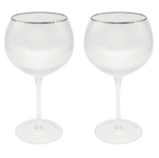 Silver Deco Gin Glass (Set of 2)